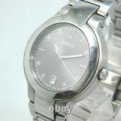 Nice! Gucci 8900m Silver Gray Dial Date Men's Vintage Swiss Made Watch