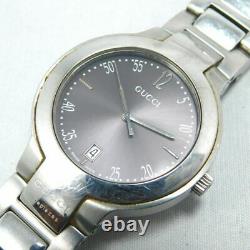 Nice! Gucci 8900m Silver Gray Dial Date Men's Vintage Swiss Made Watch