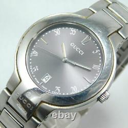 Nice! Gucci 8900m Silver Gray Dial Date Men's Vintage Swiss Made Watch