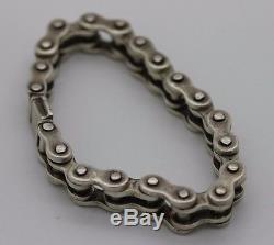 Nino 925 Fine Sterling Silver Motorcycle Chain Link Bikers Bracelet Made in USA