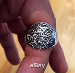 Northwest Coast Sterling Silver Raven Ring Custom Made size 12