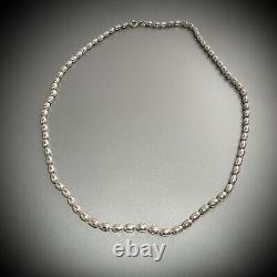 Nowt Sterling Silver Made In Italy Beads Necklace 16 L