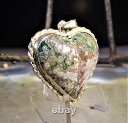 Ocean Jasper Pendant Custom Made Sterling Silver Beautiful Colors And Pattern