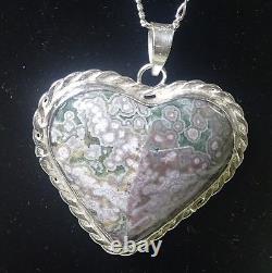 Ocean Jasper Pendant Custom Made Sterling Silver Beautiful Colors And Pattern
