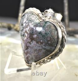 Ocean Jasper Pendant Custom Made Sterling Silver Beautiful Colors And Pattern