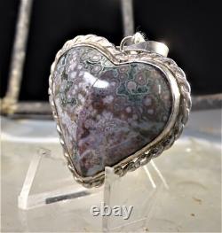 Ocean Jasper Pendant Custom Made Sterling Silver Beautiful Colors And Pattern