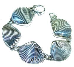 Ocean Shells 925 Sterling Silver Seashell Bracelet Italy Made 22.5g Silver