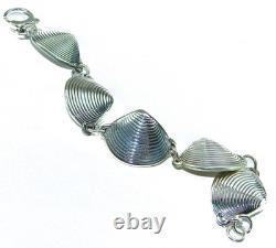 Ocean Shells 925 Sterling Silver Seashell Bracelet Italy Made 22.5g Silver