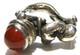 Odd Estate Modern Hand Made Sterling Silver Carnelian Cabochon Womens Ring Band