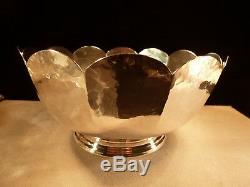 Old Newberry Crafters Onc Hand Made Hammered Sterling Silver Bowl Shreve R Bean