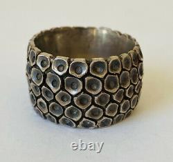 Old Pawn Navajo Hand Made Sterling Silver Wide Chunky Band Ring Size 8