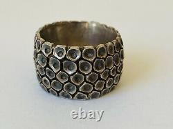 Old Pawn Navajo Hand Made Sterling Silver Wide Chunky Band Ring Size 8
