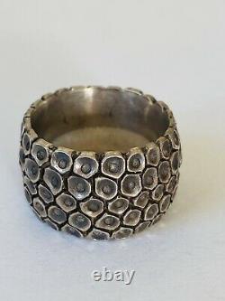 Old Pawn Navajo Hand Made Sterling Silver Wide Chunky Band Ring Size 8