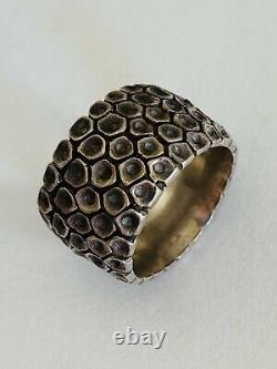 Old Pawn Navajo Hand Made Sterling Silver Wide Chunky Band Ring Size 8