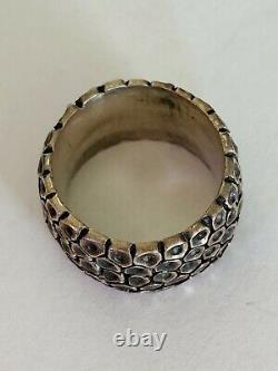 Old Pawn Navajo Hand Made Sterling Silver Wide Chunky Band Ring Size 8