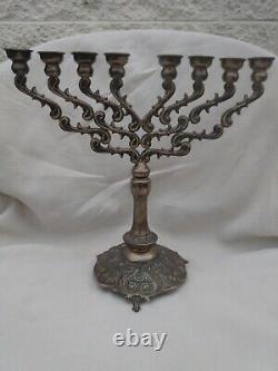 Omanim Menorah Made In Israel Judaica Sterling Silver 925 Height 12 Vintage