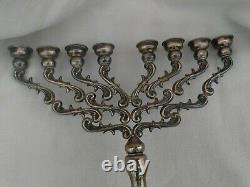 Omanim Menorah Made In Israel Judaica Sterling Silver 925 Height 12 Vintage