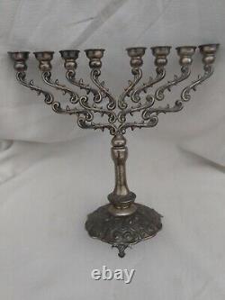 Omanim Menorah Made In Israel Judaica Sterling Silver 925 Height 12 Vintage