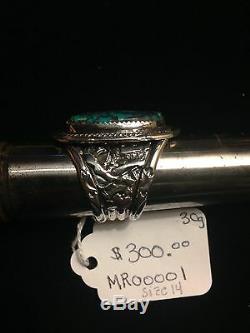 One of a kind, Arizona Bisbee Turquoise, hand made Men's Ring