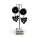 Onyx Hand Made Sterling Silver Vintage Earrings Signed GGSS
