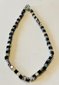 Onyx, Silver Leaf Agate, Hand Made Sterling Bead And Clasp