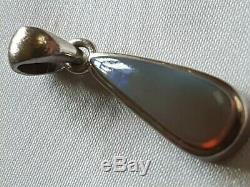 Opal Pendant Natural Australian Opal Solid Silver hand made vintage. Unusual