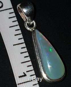 Opal Pendant Natural Australian Opal Solid Silver hand made vintage. Unusual