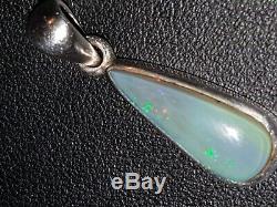 Opal Pendant Natural Australian Opal Solid Silver hand made vintage. Unusual