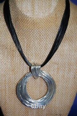 Or Paz Sterling Silver Electroform Bold Circular Necklace, Made In Israel