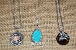 Or Paz Sterling Silver Set Of 3 Gemstone Pendants, Made In Israel