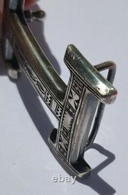 Original Hermes Sterling Silver 925 Touareg H Belt Buckle Hand Made