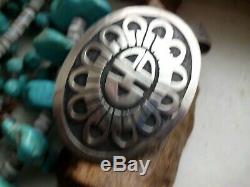 Outstanding Hopi Overlay Big Sunface Hand Made Large Pendant/pin Sterling Silver