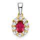 Oval Lab Ruby Pendant 925 Sterling Silver Handcrafted Dual Tone Women Jewelry