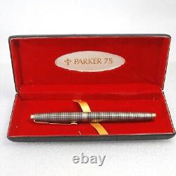 PARKER Fountain Pen 75 sterling silver Nib F 14K Made in U. S. A