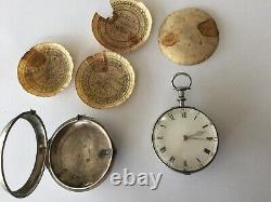 Pair case fusee verge silver pocket watch made in 1811