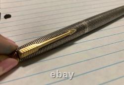 Parker 75 Sterling Silver Flat Top Fountain pen 14k Broad Gold Nib Made In USA