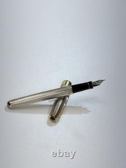 Parker Sonnet Sterling Silver Fountain pen 18k Gold Medium Nib Made In France