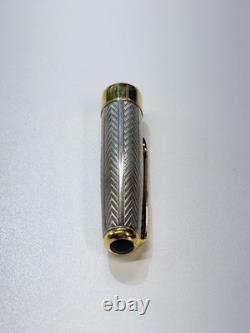 Parker Sonnet Sterling Silver Fountain pen 18k Gold Medium Nib Made In France