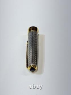 Parker Sonnet Sterling Silver Fountain pen 18k Gold Medium Nib Made In France