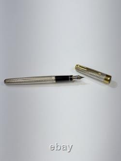 Parker Sonnet Sterling Silver Fountain pen 18k Gold Medium Nib Made In France