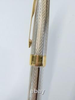 Parker Sonnet Sterling Silver Fountain pen 18k Gold Medium Nib Made In France