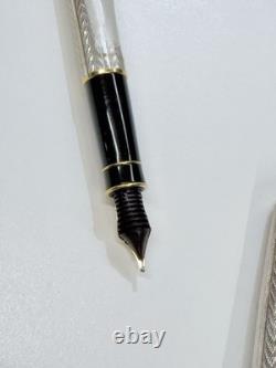 Parker Sonnet Sterling Silver Fountain pen 18k Gold Medium Nib Made In France