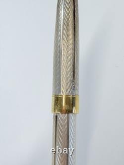 Parker Sonnet Sterling Silver Fountain pen 18k Gold Medium Nib Made In France
