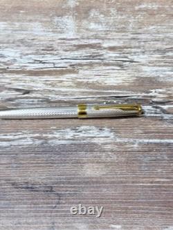 Parker Sonnet Sterling Silver Fountain pen 18k Gold Medium Nib Made In France