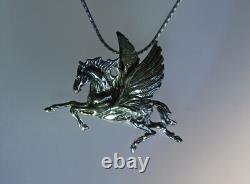 Pegasus necklace sterling silver pendant & chain Made in USA HANDMADE by artist