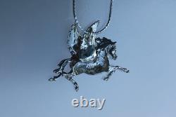 Pegasus necklace sterling silver pendant & chain Made in USA HANDMADE by artist