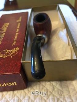 Peterson Tobacco pipe, bent billiard, Made in Ireland, Sterling silver, Briar