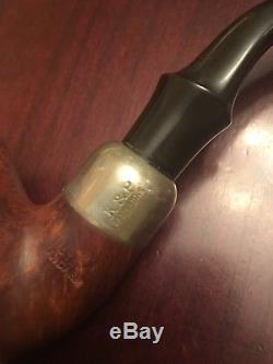 Peterson Tobacco pipe, bent billiard, Made in Ireland, Sterling silver, Briar