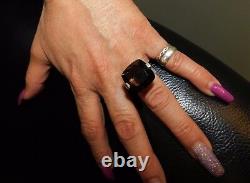 Pianegonda Ring Huge Smokey Quartz Rock Star Daily Ring Size Rare Italy Made So
