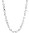 Pori Jewelry Sterling Silver Diamond Cut Rope 5.5MM Necklace- Made In Italy